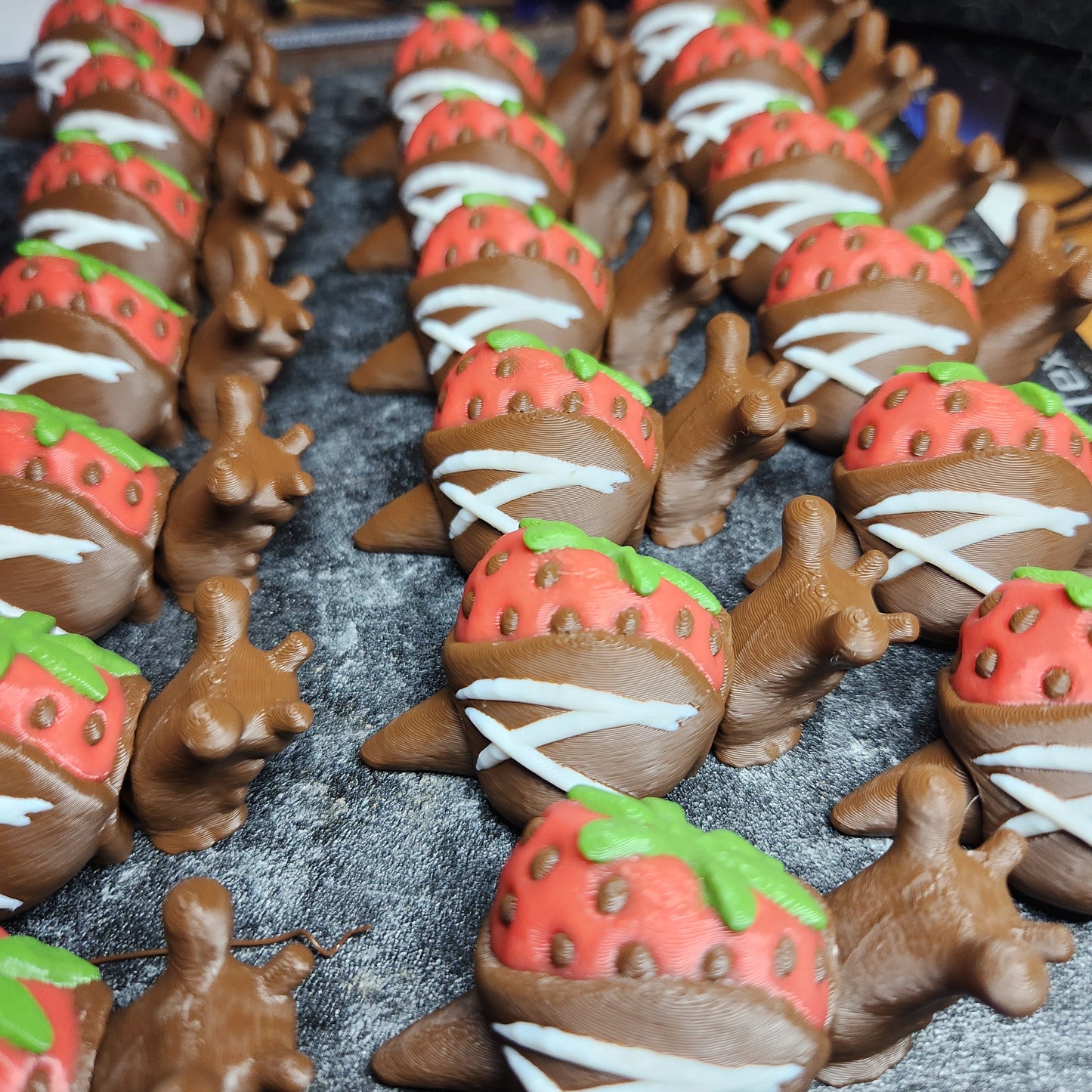 3D Printed Magnetic Chocolate Covered Strawberry Snails