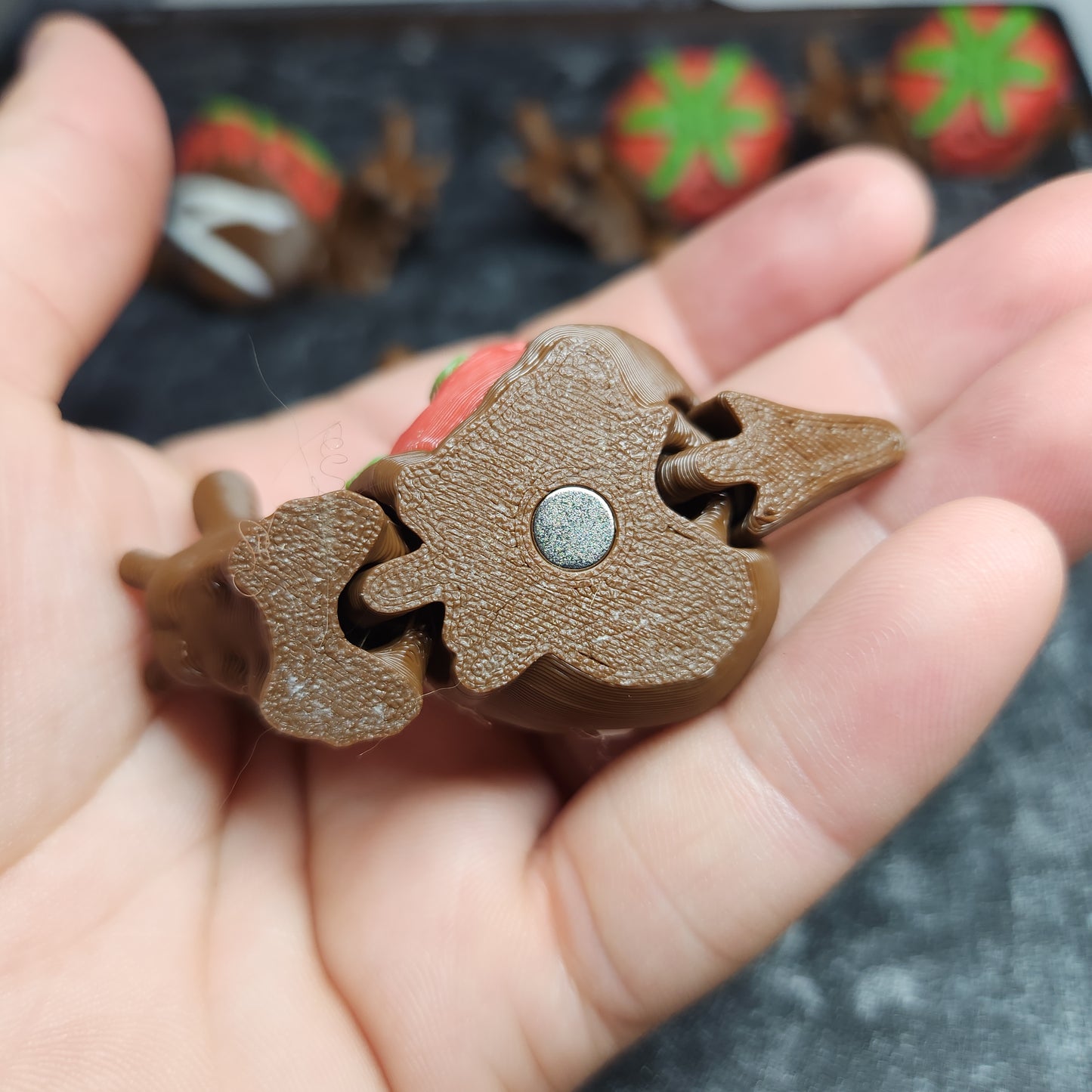 3D Printed Magnetic Chocolate Covered Strawberry Snails