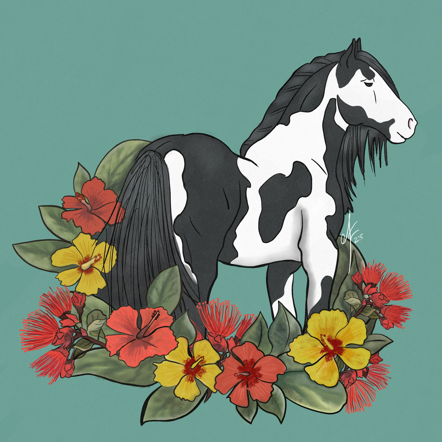 Custom Colored Pet Portrait